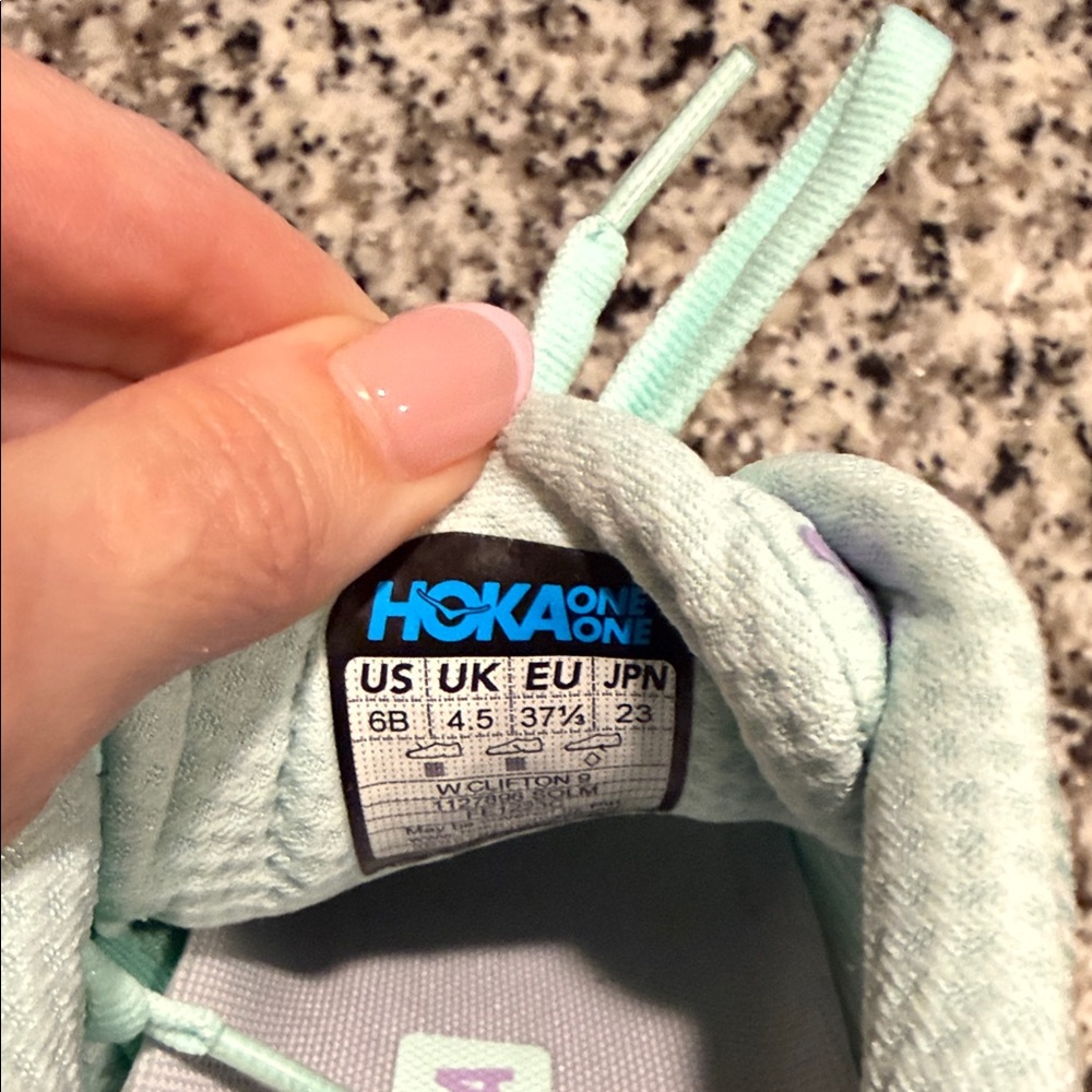 Hoka Pastel Mint and Lavender Sneakers - Picture 4 of 5